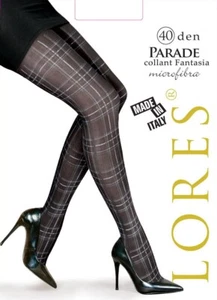 Lores Parade collant fantasia microfibra geometric tights pantyhose 3D 40 Den - Picture 1 of 5