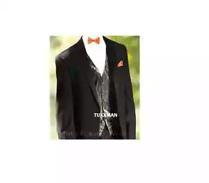 Mossy Oak Smokingweste groß lang orange Fliege KOSTENLOSES Taschentuch, Versand ECHTE TASCHEN - Bild 1 von 2