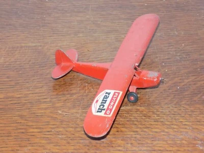 Vintage Hubley Flying O Ranch Pressed Steel Cast Toy Plane - Image 1 of 4