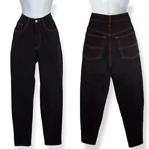 Vintage The Limited High Rise Tapered Mom Jeans Size 2 26 Black 100% Cotton 90s - Picture 1 of 16