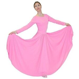 Danzcue Womens Praise Loose Fit Full Length Long Sleeve Dance Dress