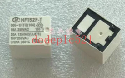 5 PCS NEW HF HF152F-T 005-1HTQ(104) power electromagnetic relay - Image 1 of 3