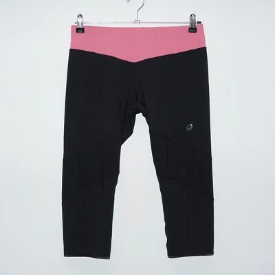 Womens ASICS Motion Dry Actiwear Black Pink Short Leggings Size M - Medium - Image 1 of 4