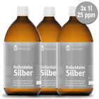 Colloidal Silver (Silver Water) 3x 1000ml (3 Liter), 25 ppm, High Concentrated