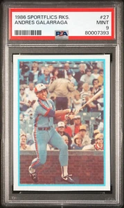 ANDRES GALARRAGA Expos 1986 Sportflics Rookies #27 Rookie RC PSA 9 Mint Low Pop - Picture 1 of 2