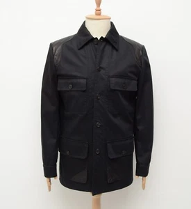 Men's Louis Vuitton Cotton Leather Black Jacket Coat Size 50 US 40 Made in ITALY - Picture 1 of 20