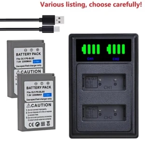 BLS-5 Batteria o doppio caricabatterie USB per Olympus E-P1 E-P2 E-P3 E-PL1 E-PL1s E-PL2 - Foto 1 di 48