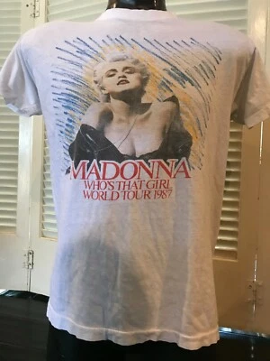Rare Madonna 87 Who's That Girl Tour Shirt Size Med Virgin Alternative Pop Rock - Image 1 of 4