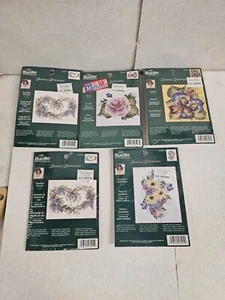 Bucilla Counted Cross Stitch Kit Flowers Lot 5Donna Dewberry 5×7. (E7) - Picture 1 of 6