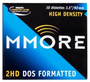 NOUVEAU MMORE 2HD DISQUETTES FORMATÉES 1.44MB 10-PACK Format: 3.5" Pouces - Photo 1/2