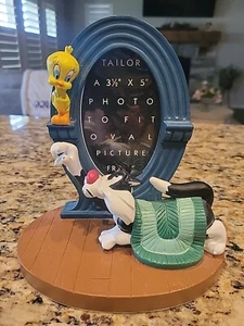 Vintage-Warner Brothers Sylester & Tweetie Rahmen ~ 3,5" x 5" Bild passt oval - Bild 1 von 8