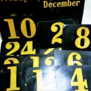 18 Antique General Store Five & Dime Advertising Display Rack Number Tin Signs - Picture 1 of 12