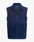 Polo Ralph Lauren Hybrid High Pile Fleece Wind Blocking Blue Vest NWT$148 Medium