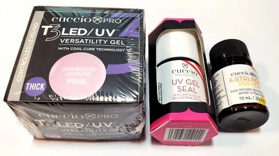 Cuccio Controlled Leveling T3 LED/UV Gel 1oz  + UV  Seal + XTRA Strength Primer - Image 1 of 4