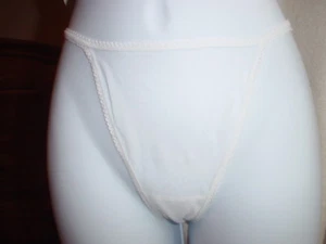 Tanga de cuerda de malla muy dulce Victorias Secret vintage grande blanca nueva sin etiquetas - Imagen 1 de 5