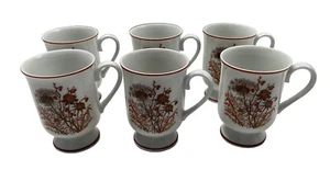 Mug Bramble Fanci Florals Collection Footed Tea Cup Japan 6 pc Cottagecore MCM - Picture 1 of 6