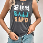 Sea Salt Sand  Tropical & Letter Graphic Tank Top Medium