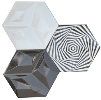 Azulejo hipnotizado blanco y negro Foto 1 de 4