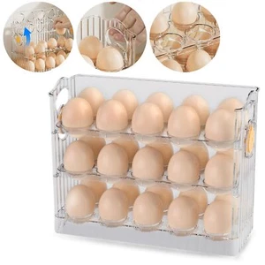 Contenedor de almacenamiento de 30 huevos duradero con soporte para huevos de 3 niveles que ahorra espacio - Imagen 1 de 9