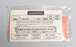 DECALCOMANIE TRENO WALTHERS CALIBRO HO UNION PACIFIC ROSSO 93-80 PASSEGGERI - Foto 1 di 2