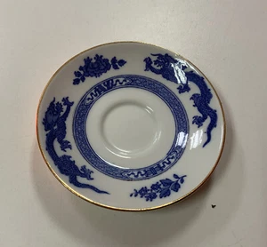 Royal Cauldon China Blue & White Dragon Saucer Vintage - Picture 1 of 8