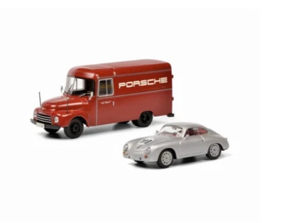 1:43 para Schuco para Opel Blitz y para Porsche Transport Vehicle traje 2 en un conjunto Foto 1 de 3