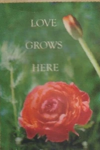 FEATHERHILL LOVE GROWS HERE LARGE ART FLAG free shipping - Picture 1 of 1
