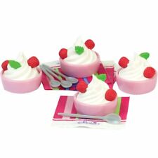 4 Yogurt Berry Bowls w/Spoons Doll Food For 18 in American Girl Dolls