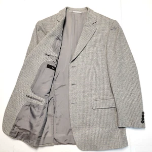 Ermenegildo Z Zegna HOUNDSTOOTH Check Blazer Men 40 R EU 50 Wool Angora Blend - Picture 1 of 8