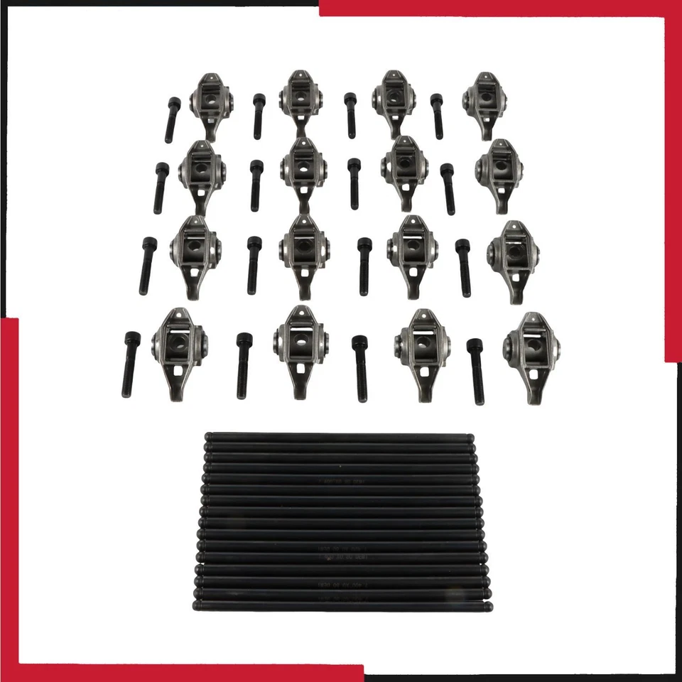 Roller Rocker Arms +Pushrods Set for Chevy GMC LS 4.8L 5.3L 5.7L 6.0L 6.2L - Imagem 1 de 4
