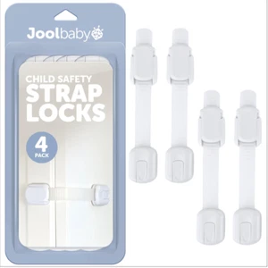 Child Safety Strap Locks (4 Pack) Baby Proof Cabinets, Drawers, Fridge, Toilet & - Picture 1 of 12