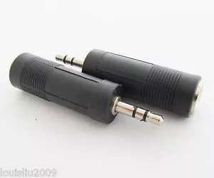 10pcs Stereo 3.5mm male plug to Stereo 6.3mm jack Female Audio Converter Adapter - Picture 1 of 4