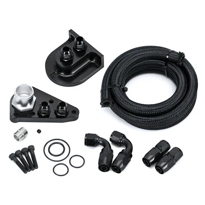 For 1996+ Ford 4.6 5.4L Mustang GT350 500 F150 Oil Filter Relocation Kit Billet - Image 1 of 4