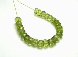 3" Strand PERIDOT 5mm Faceted Rondelle Beads NATURAL - Picture 1 of 2
