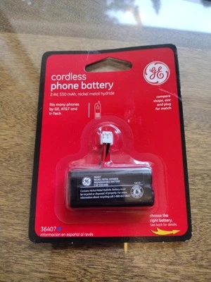 GE Cordless Phone Battery 2.4v 550 mAh NiMH - 36407 NEW - Image 1 of 4