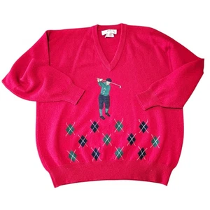 Suéter de Lana Pringle Rojo Bordado Golfista Verde Azul Diamantes Para Hombre Talla L Club - Imagen 1 de 12
