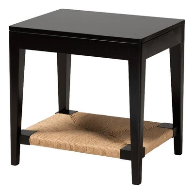 Baxton Studio Freya Modern Bohemian Black Finished Bayur Wood End Table - Image 1 of 4