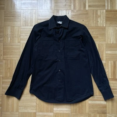 Рубашка на пуговицах мужская DRIES VAN NOTEN размер Small 46 черная хлопковая с длинным рукавом - Изображение 1 из 4