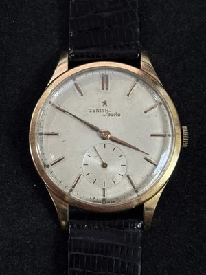 Vintage Zenith Sporto 18k Gold 17 Jewels Cal. 40 Jumbo 37mm Watch - Image 1 of 4