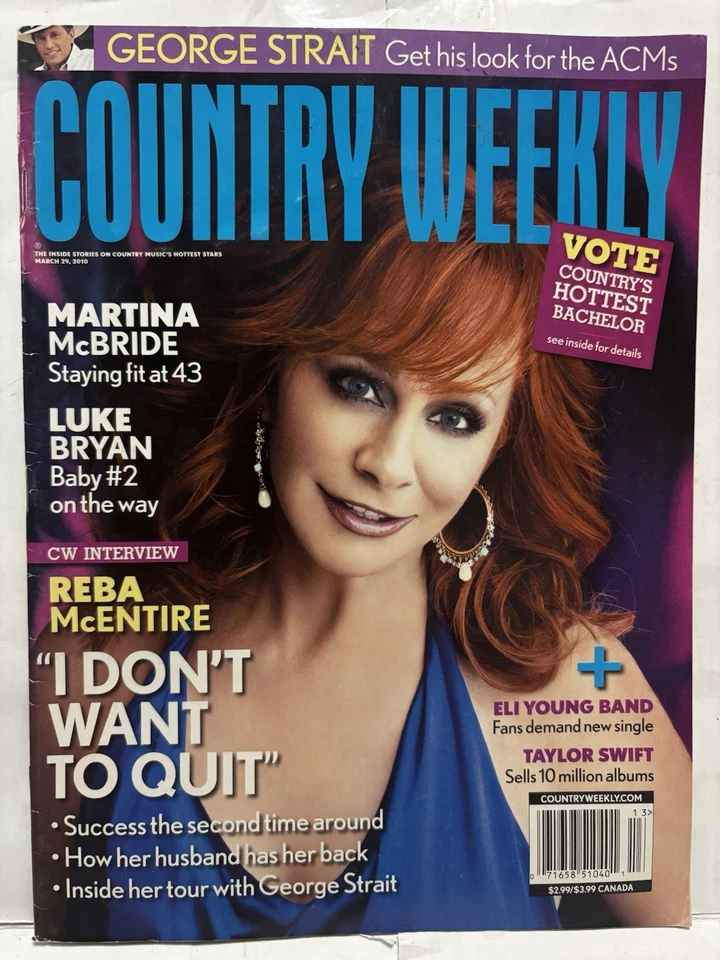 Country Weekly March 2010 Martina McBride Reba McEntire Luke Bryan Taylor Swift - Image 1 of 1