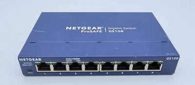 Netgear ProSafe 8 Port Unmanaged Gigabit Ethernet Network Switch GS108 v4 NO PSU - Image 1 of 4
