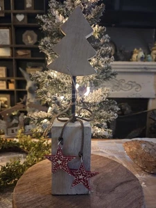 Holzblock Baum mit Charms Block Regal Sitter Urlaub Deko - Bild 1 von 8