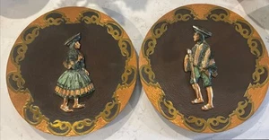 2 Vintage gehämmertes Kupfer/Messing peruanisch/Inka Teller/Wandbehang - Bild 1 von 4