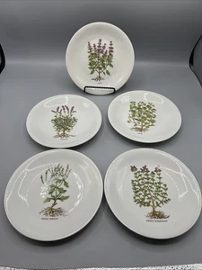 5 French Appetizer Dessert Plates by Berry Haute Porcelain Herbs Spices White 7” - Picture 1 of 10