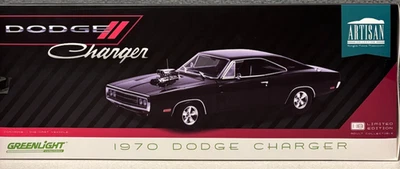 Greenlight Artisan 19122 1/18 Scale 1970 Dodge II Charger Diecast Car in Black - Image 1 of 3