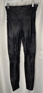 Spanx Faux Leather Moto Leggings - 20136R - Black Size Medium Pants - Picture 1 of 7