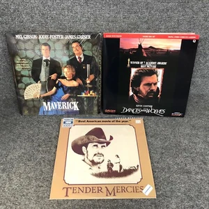 Lot Of 3 Western 12” Laserdisc Movies Dances W/ Wolves, Maverick, Tender Mercies - Picture 1 of 9
