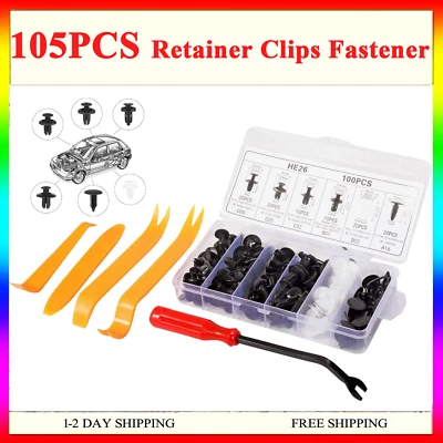 For Subaru 100Pcs Bumper Hood Clips Retainer Rivet Fastener Fender Push Pin US - Image 1 of 4
