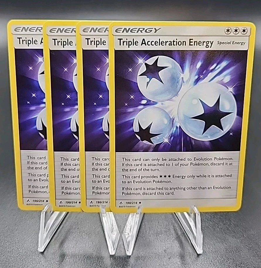 X4 Sun & Moon Unbroken Bonds 190/214 Triple Acceleration Energy Pokemon Playset  - Image 1 of 1
