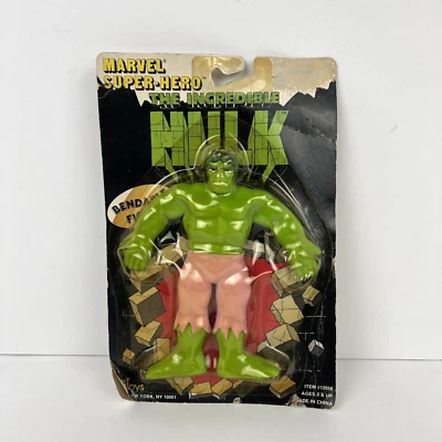 Figura Flexible Vintage Marvel Super Hero El Increíble Hulk 1989 Sellada Foto 1 de 2